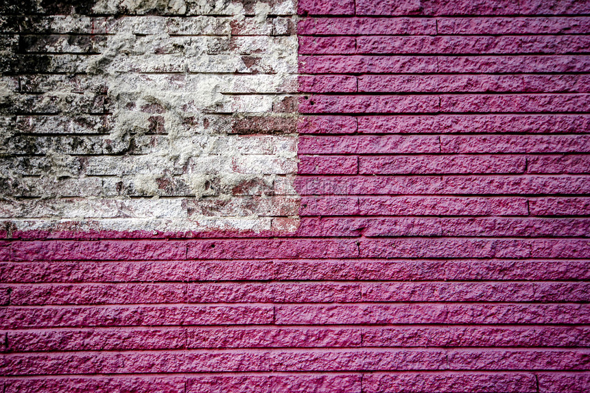 房间粉红色和白的砖墙结构体画图片