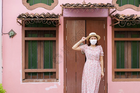 奇诺游客唐人街在泰国普吉老城区PhuketOldTowet普吉Phucket传统的高清图片素材