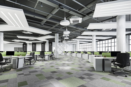 办公室住宅渲染举行3次商务会议和办公大楼绿色工作室的办公用房图片