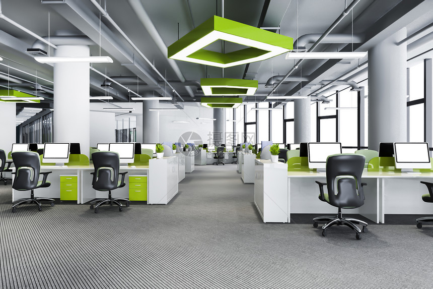 3d举行绿色商业会议和办公大楼的工间会议家具当代的笔记本电脑图片