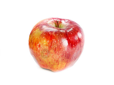 多汁的食物红色苹果水白底孤立于图片