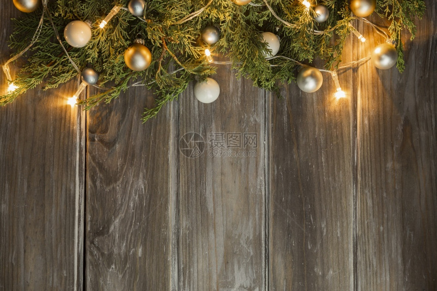 圣诞节木制装饰背景图片