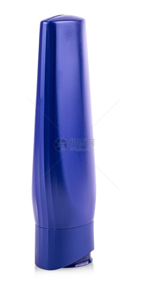 蓝塑料瓶装香波沙或卫生化妆品产在白色背景的蓝塑料瓶上隔离香波汽瓶中隔离清洁化妆品产在白色背景上隔离洗发水白色的个人图片