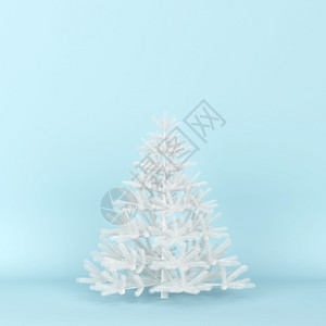 圣诞树3d插图最小概念喜庆的假期圣诞节图片