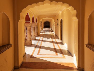 住宅印度斋浦尔市宫拱门粉色的文化图片
