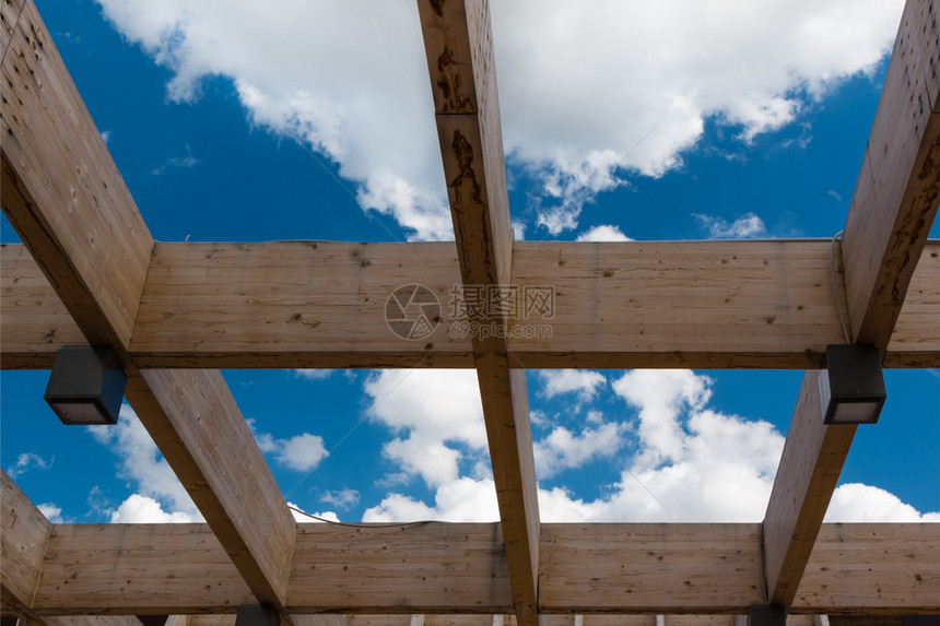 商业的细节2015年在意大利米兰环球博览会2015年用现代建筑设计造木制天花板结构建筑的图片