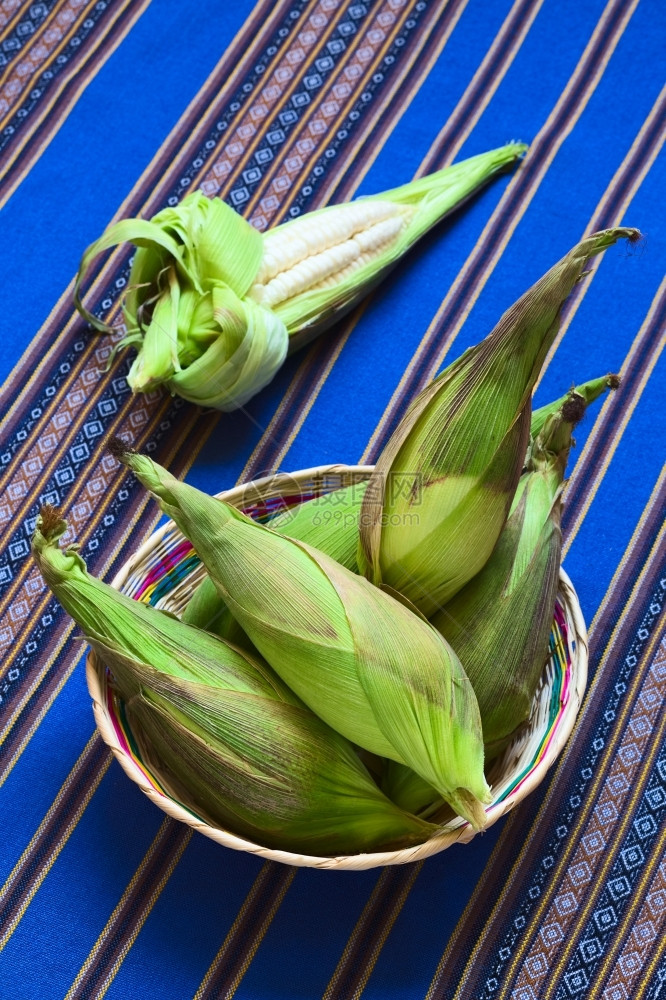 成立粮食秘鲁英语或Cuzco玉米中称为Choclo西班牙语的白玉米通常在秘鲁和玻利维亚发现并用于传统菜盘如用自然光摄影的图片