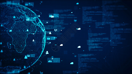 带字早安蓝色的纳萨提供数码技术网络据和通信概念摘要背景地球素数字技术网络据和通信与概念未来社会的设计图片