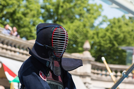 肯多勇士与道制服和竹日本武术亚洲头盔金属图片