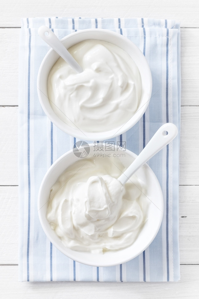 有机的生物酸奶油白色的图片