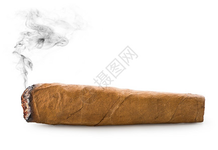 健康礼物古巴雪茄在白色背景上被隔离商业背景