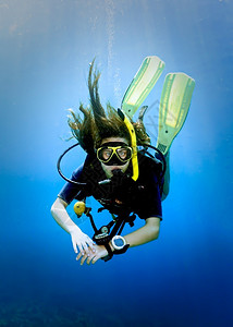 浮潜Scuba水员女模特型自然模型高清图片素材