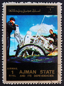 猴年邮票阿治曼大约1973年印在阿治曼的邮票显示了双子星恢复太空飞行计划大约年信回来一致设计图片