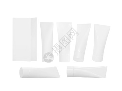 小路奶油关心白塑料卫生管配有剪切路径包装和盖的白色塑料卫生管可以用来产美容霜凝胶或医疗产品等易于包装标签或艺术品A类产背景图片