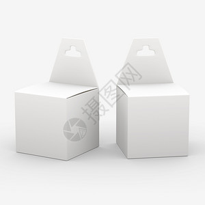 纸板带挂衣架剪切路径的白纸箱包装括各种产品的模板包如墨盒电子或文具准备供设计用和艺术品xA硬件电缆背景图片