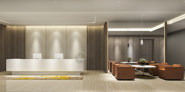 3d提供现代豪华酒店和办公室接待休息吃灯阳台图片
