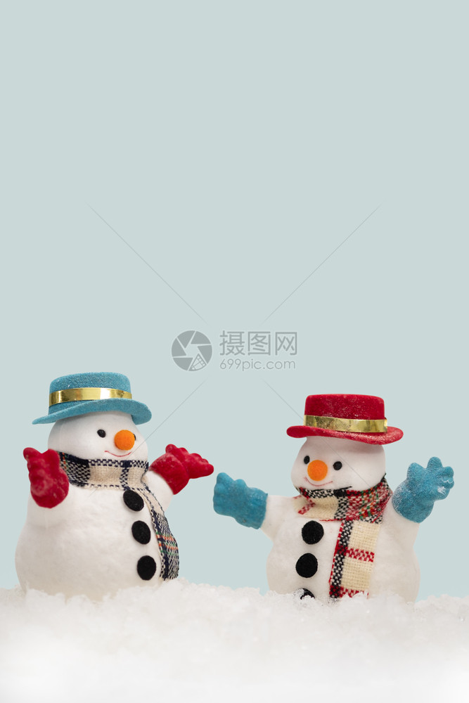 山两位蓝背景雪人并抄送赛季空间圣诞快乐AF点选择蓝色的风景优美图片
