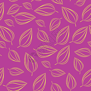 野姜花无缝图案背景秋叶树插图无缝的苦莓秋季设计图片