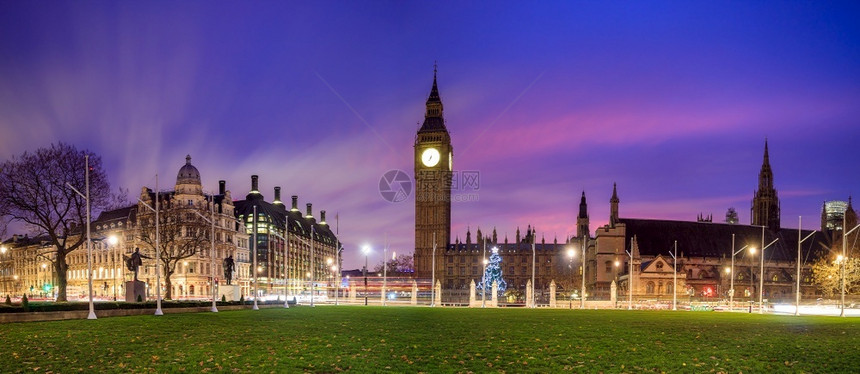伦敦与大本和议会厦的天际连线在英国的黄昏房屋建筑学天际线图片