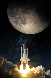 发现号航天飞机离开云航天飞机起往月球由美国航天局提供的这张图像元素系统设计图片