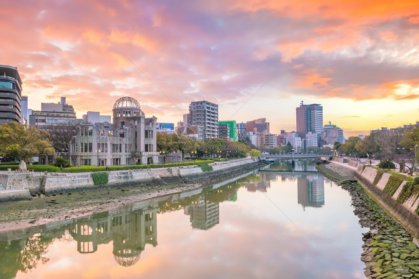 广岛和平纪念公园日本广岛有原穹顶城市著名的纪念碑图片