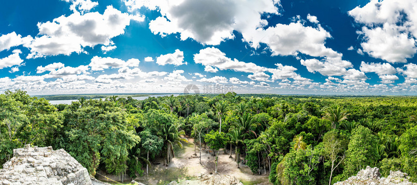 Lamanai考古保护区玛雅遗址HighTempleBelize丛林Belize结石文明废墟图片
