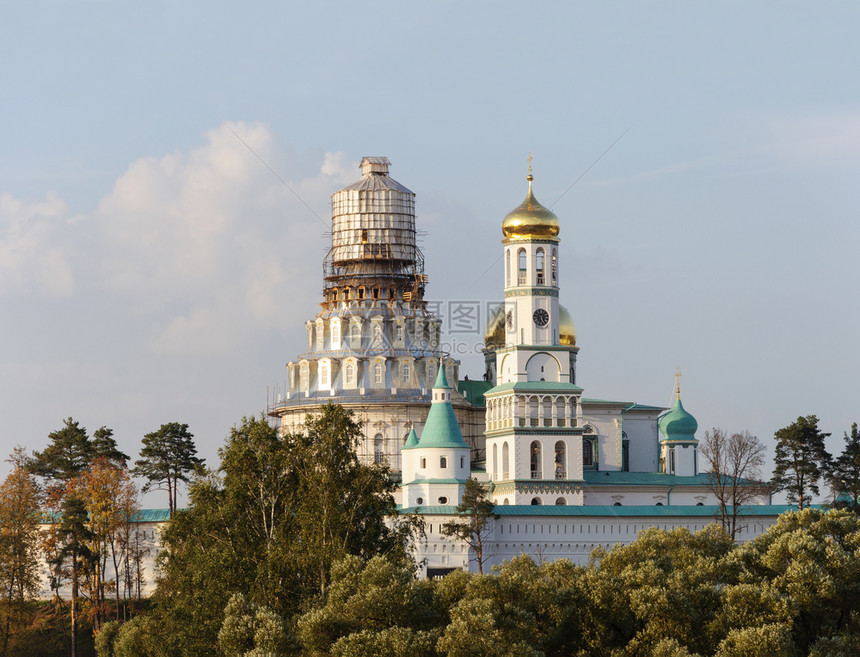 堡垒新的复活耶路撒冷修道院莫斯科附近Istra市俄罗斯东正教堂的Stavropropegic男修道院该于165年由尼孔大主教建立图片