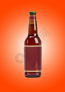棕色瓶苏打在棕色背景下与布朗牌挂商瓶装上饮料的概念工艺派对设计图片