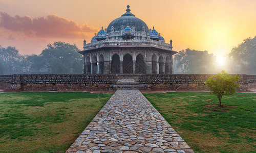 旅游印度新德里伊萨汗墓印度新德里伊萨汗墓花园观光图片