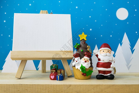 礼物夜晚黏土用于圣诞节装饰的相片框架和儿童玩具图片