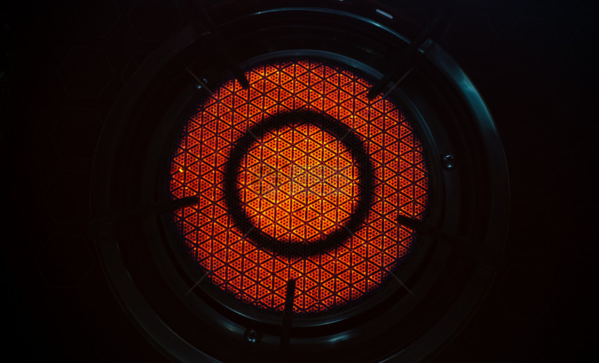 黑暗的加热器色关于煤气炉灶陶瓷模式的红外辐射技术图片