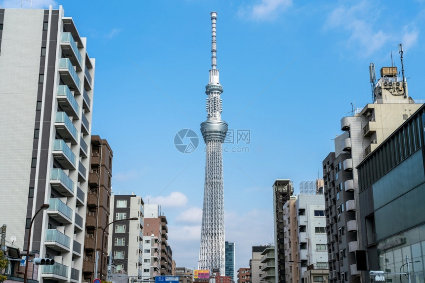 东京天空树位于日本东京清空时的镇街道上城市的场景奥运会图片