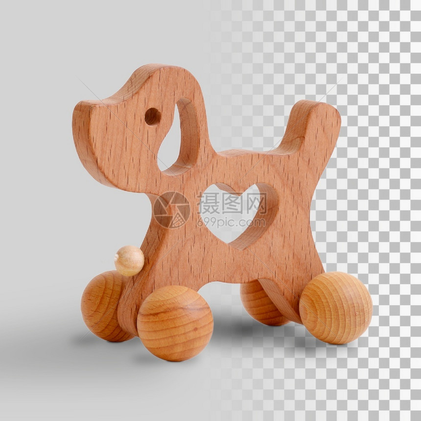 克劳斯弓传统的圣诞礼物木狗玩具图片