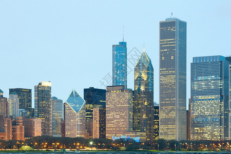 美国伊利诺州芝加哥市下天际建筑学城目的地建造高清图片素材