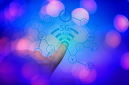 数字的5g互联网概念与商人按钮的互联网概念系统连接图片