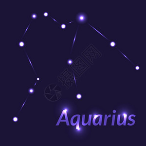 黄道带深蓝背景的赤道星座之符号年龄Ageofaquariusconstalzodiac符号的年龄女士唱歌设计图片