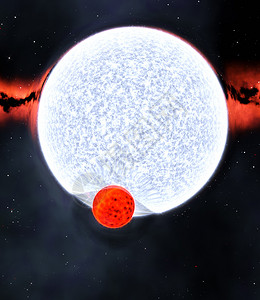 电晕核使成为红色矮星蓝巨和重力透镜效应的二元恒星系统3D图片