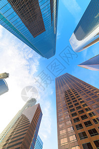 塔加利福尼亚金融在阳光明媚的白天洛杉矶市中心摩天大楼图片