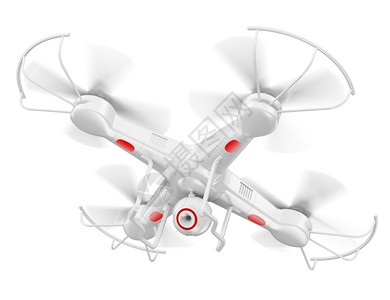 白色小飞机创新螺旋桨3架带有相机的白色无人驾驶飞机小工具设计图片