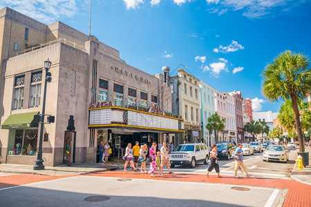 建造旅行美国南卡罗来纳州查尔斯顿南卡罗来纳查尔斯顿市中心区CharlestonCharlestonSouthCarolinaUS城市高清图片素材