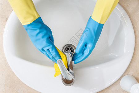 清洁消毒卫生间洗手台高清图片