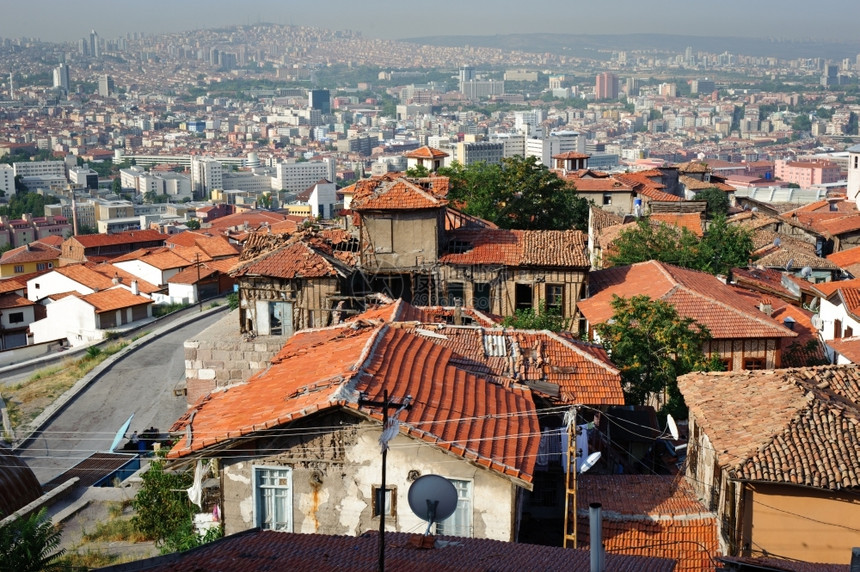 乞讨住房土耳其首都安卡拉老城和新市安卡拉土耳其首府安卡拉屋顶衰老图片