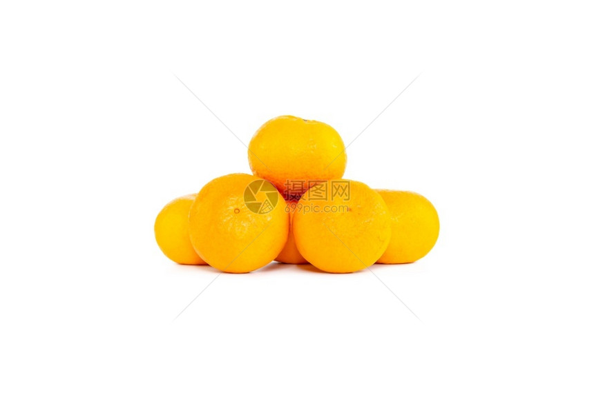 生的剥可口白色背景上孤立的橙子或橘组图片