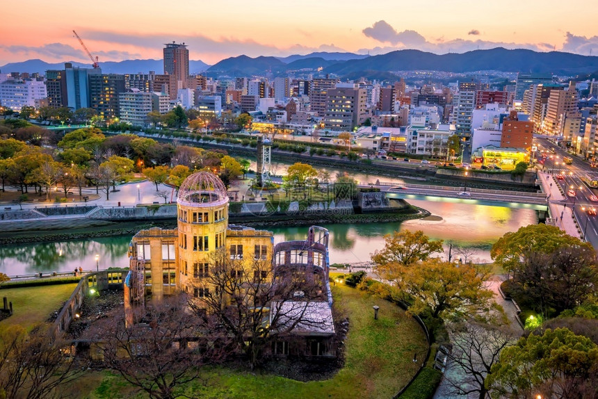 夜晚广岛和平纪念公园日本广岛最高风景世界亚洲图片