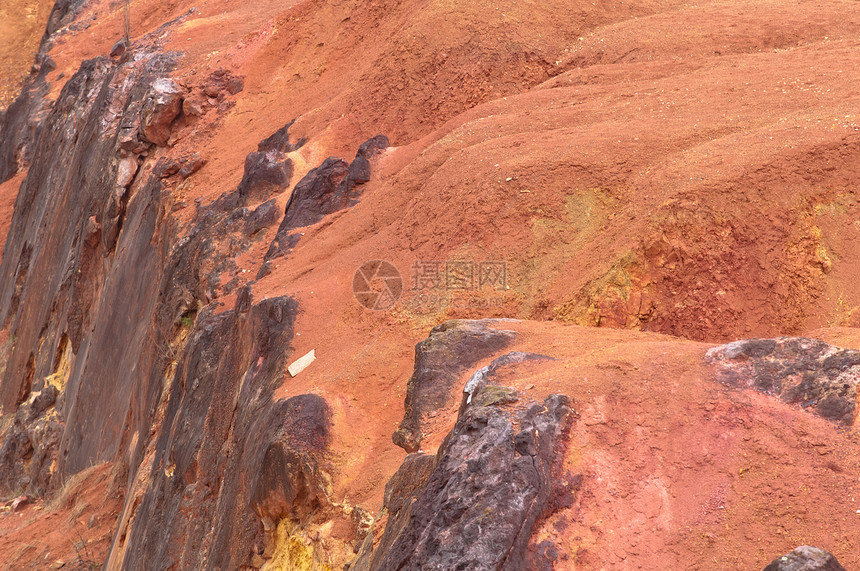 地表的铝土矿原风化沉积岩矿石水平的氧化铝图片