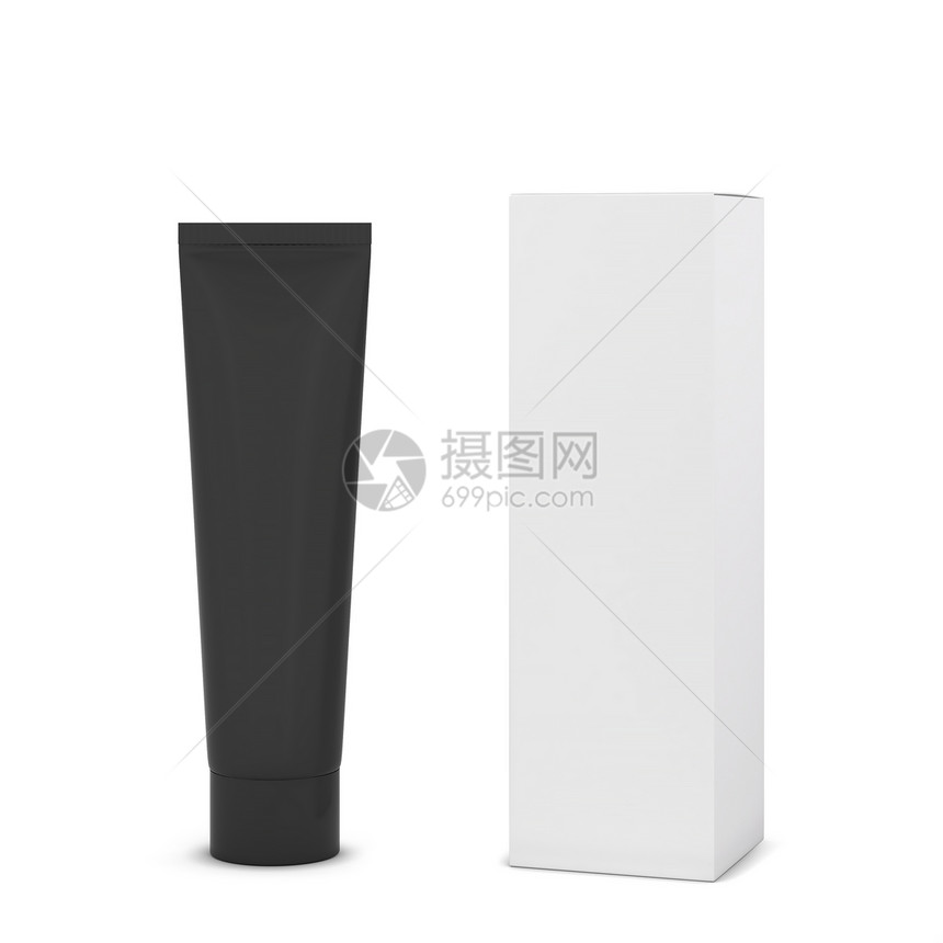 药物目的白色背景上孤立的空白化妆品管包装模型3d插图Name液体图片