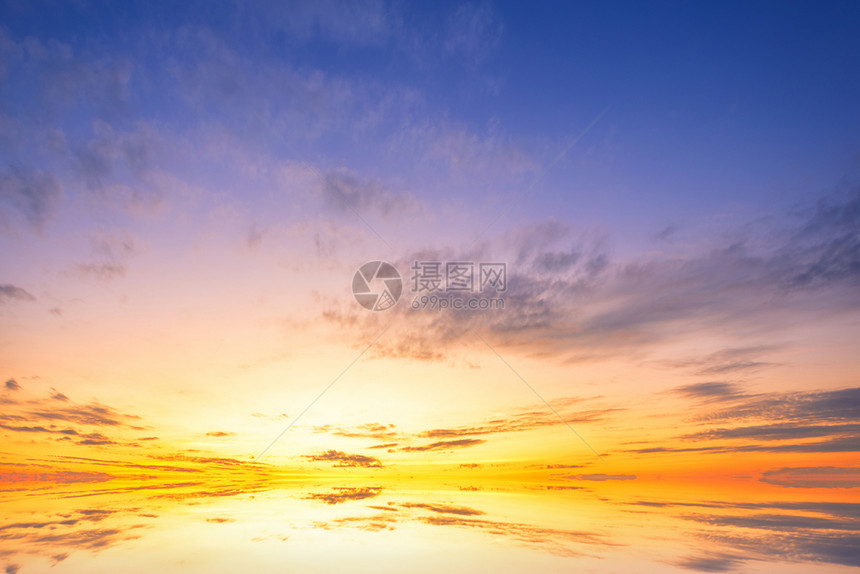 景观自然蓝色的日落戏剧天空纹理背景橙图片