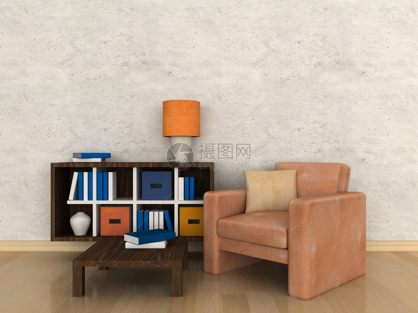 沙发放松渲染现代会议室学习的内部图片