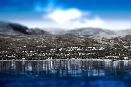 沉降挪威社区风景散背挪威社区风散背高清旅行蓝色的图片