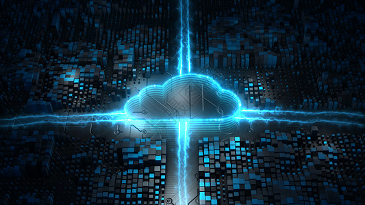 数字云计算网络安全数字据网络保护未来技术网络背景概念蓝色的矩阵虚拟图片